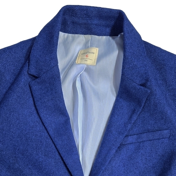 GAP Academy Blazer Royal Blue Diagonal Stripe Pockets Academia Career Preppy - Picture 4 of 12